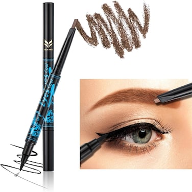 Ladygo 2 in 1 Automatic Eyebrow Pencil With Eyeliner Long-lasting Waterproof Makeup Cosmetic Tool, Brown-3#