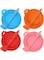 VELEGO Food Can Lids,Pet Food Can Lids,Silicone Pet Food Can Lids Covers,Fits Most Standard Size Dog and Cat Can Tops for Pet Food Storage Orange + Blue + Pink + Red (with spoon)