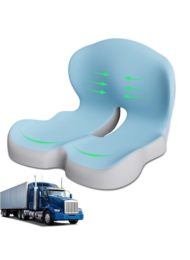 Portable Memory Foam Seat Cushion, Ergonomic Chair Cushion, Lumbar Support Pillow, Non Slip Sitting Pad, Truck seat Cushion for Car Office Computer Chair Wheelchair