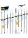 Hooks Broom Holder Wall Mounted with Nails Installation, Heavy Duty Stainless Steel Mop Holder, Brush Mop and Broom Storage Self Adhesive