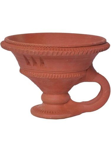 Creative Zone Clay Dhoop Loban Dani Burner Holder for Puja (Small Size, Handemade, Natural)