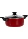Royalford RF6438 Non-Stick Ceramic Casserole With Glass Lid 20 cm- Durable Non-Stick Coating, Construction With Comfortable Resistant Handle, Red