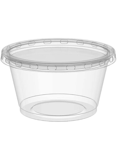 200 SET - 100ml - Plastic Bowl/Sauce Cup White with White Lid (SAUCE,SWEETS,PICKLE, FRUITS) HOT &amp; COLD USE