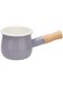 FYUEROPA 4-Inch Enamel Milk Pot Non-stick Mini Saucepan Butter Warmer with Wooden Handle Small Cookware 17Oz (Purple)