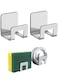 Adhesive Sponge Holder for Kitchen Sink, 2pcs Stainless Steel Kitchen Sink Sponge Caddy for Kitchen Organization in Sink, Multifunctional Inside Sink Sponge Holder