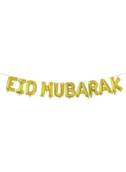 ED-Lumos Gold EID MUBARAK Reusable Helium Balloons for Muslim EID Party Decoration Gift