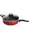28cm Non-Stick Deep Pan with Glass Lid - High-Quality Even-Heat Aluminium Multi-Purpose Cookware for Curries, Frying &amp; One-Pot Meals, Durable Construction, Easy to Clean, Healthy Cooking