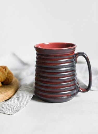 And Twine Pink Edge Rustic Red Jumbo Mug Set of 2