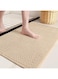 Color&amp;Geometry Beige Chenille Bathroom Rugs 44x75 cm- Non Slip, Absorbent, Quick Dry, Washable Bathmat Fit Under Door, Thin Bath Mats for Washroom Floor, Woven Shower Mat Outside Shower