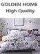 HOME 6 Piece King/Queen/Single size, blue flowers and grey leaves duvet cover set. set includes 1 Comforter Cover, 1 Fitted Bedsheet, 4 Pillowcases