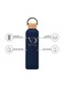 Insulated Water Bottle 750ML Leak Proof Thermos Water Bottle with Bamboo Lid and silicon Ring Reusable Insulated Stainless Steel Water Bottle, 25oz (Mate Navy)