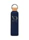 Insulated Water Bottle 750ML Leak Proof Thermos Water Bottle with Bamboo Lid and silicon Ring Reusable Insulated Stainless Steel Water Bottle, 25oz (Mate Navy)