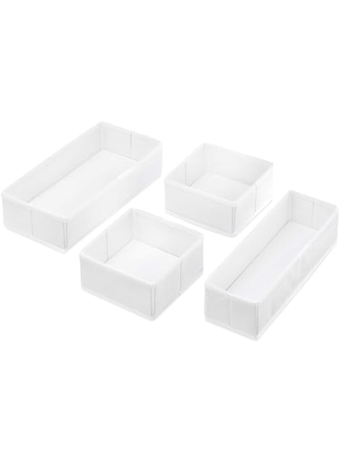 Whitmor Set of 4-White Drawer Organizer