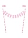 Unique Party 73370 Pink Hearts Baby Shower Bunting Cake Topper