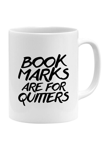 Marks Are For Quitters Printed Mug White/Black