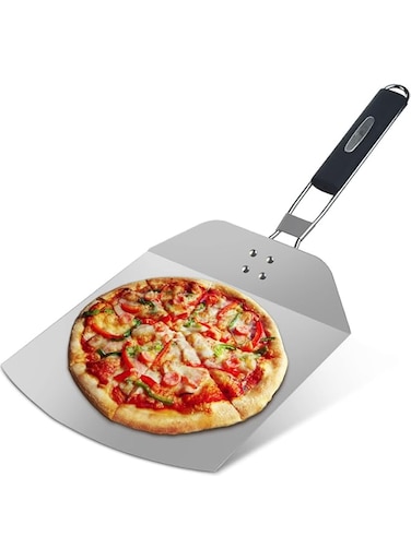 MAKINGTEC Pizza Turning Peel Pizza Shovel Lightweight Premium Metal Pizza Peel Blade for Pizza Oven Pizza Paddle Stainless Steel Blade for Home Kitchen Restaurant Baking Cake 13 x 9.5 inch