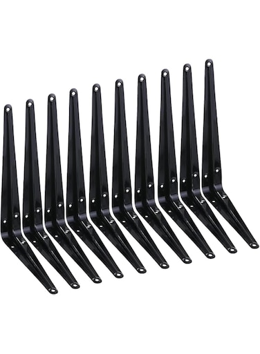 THE WHITE SHOP 10 PCS Shelf Bracket,Heavy Duty Shelf Brackets,Floating Shelf Bracket L Brackets,Metal Shelf Brackets for Wall (Size : 5.9in*7.8in)