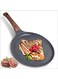 Crepe Pan, Swiss Granite Coating Dosa Pan Pancake Flat Skillet Tawa Griddle 26.5cm with Stay-Cool Handle, Induction Compatible Gass