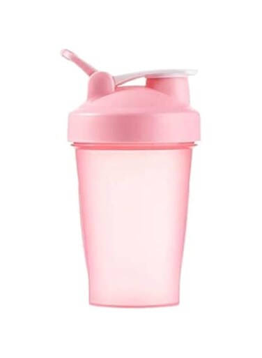 SYOSI BPA-Free Sports Water Bottle &amp; Protein Shaker, 400 Ml Dishwasher Safe, Leakproof Multi-Function Shake Blender Cup with Snap-Fasten Cap, Pink