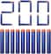 Refill Bullet Darts for Nerf N-strike Elite Series Blasters, 200 Pieces, 7.2cm, by MahMir