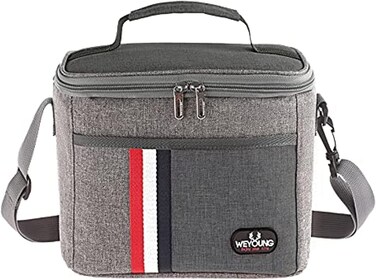 MahMir Lunch Bag Insulated Lunch Box Large Portable Cooler Tote bag for Men Women Adult for Office shoulder handbag Leakproof Water resistant (Grey)