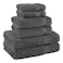 Hotel Quality 100% Genuine Combed Cotton [6-Pack Towel Set] 500 GSM Lightweight Towels, 2 Bath Towels 2 Hand Towels 2 Washcloths, Soft Absorbent Towels for Bathroom - Dark Grey