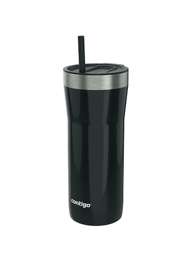 Contigo Stainless Steel Vacuum Insulated Tumbler With Straw, 32 oz (Black/Licorice)