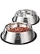 MAMATOONS 2PCS Stainless Steel Pet Feeding Bowls, Small Dog Bowls Cat Bowls with Anti-Skid Rubber Base Water Bowls 11.8oz(small) For Cats &amp; Small Dogs