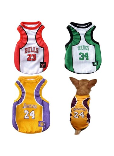 3Pack Dog Clothes for Small Dog Girl Puppy Clothes for Chihuahua Yorkies Bulldog Clothes for Medium Dogs Boy Basketball Jersey Summer Sweatshirt Pet Outfits Dog Shirt Apparel Accessories (Large)
