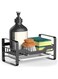 AMERTEER Kitchen Sink Caddy Sponge Holder, Sink Organizer with Removable Drain Tray, 304 Stainless Steel Dispenser Holder for Countertop, Kitchen Organization Accessories &amp; Decorations
