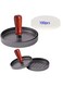 Steel Hamburger Patty Press Mold Wood Handle Non-Stick