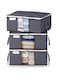 Sulfar Clothes Storage Bag, Organizer Cloth bags - Foldable Blanket Storage, Pack of 3 Blankets Bedding Clothing - Reinforced Handle Thick Fabric Large Capacity Sturdy Zipper Clear Window