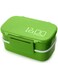 Japan Style Double Tier Bento Lunch Box Kitchen Accessories Tableware Microwave -1410ml Green