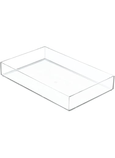 Idesign Clarity Plastic Drawer Organizer, Storage Container For Vanity, Bathroom, Kitchen Drawers, 8" X 12" 2", Clear