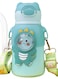 Stainless Steel Kids Water Bottle - Leak Proof, Vacuum Insulated with Straw, BPA Free, Hot &amp; Cold Drink Flask, Food Grade Steel, Portable with Strap, 520ml (Green)
