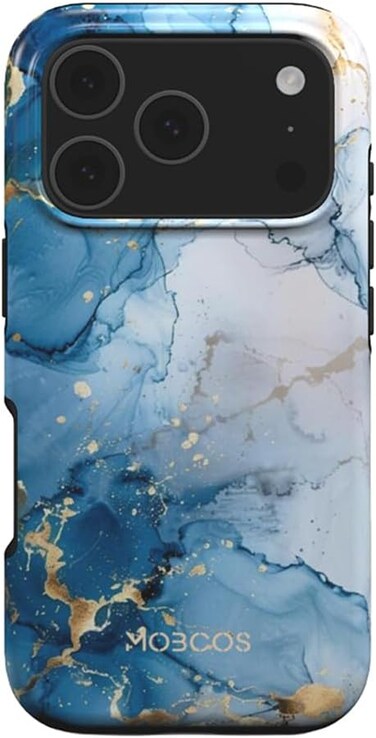 Mobcos iPhone 17 Pro Max Ocean Glow Premium Case Compatible with Hybrid Dual-Layer Hard Shell + Silicone Protection - Scratch-Resistant Shockproof Mobile Cover