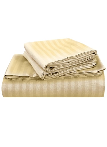 Double Size Stripe Bed Sheet Set 100% Cotton Premium Quality 150x200+20cm