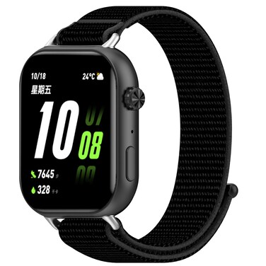 Replacement Strap For Honor ROSSINI 2i Nylon Loop Hook and Loop Fastener Watch Band(Black)