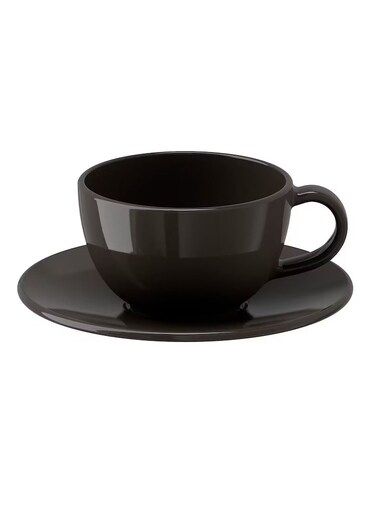 cup and saucer, dark grey14 cl