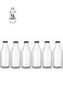6 pack 1L Glass Bottles, Clear Glass Milk Bottles with Black Lids, Shake Container, Drinking Bottles with