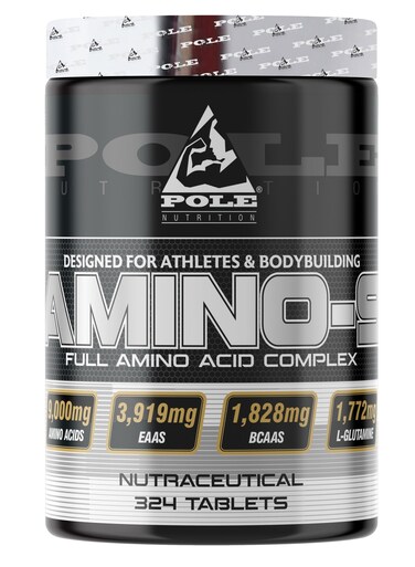 Pole Nutrition Amino 9 9000mg Full Amino Acid Complex - 324 Tablets - Muscle Recovery &amp; Performance Boost