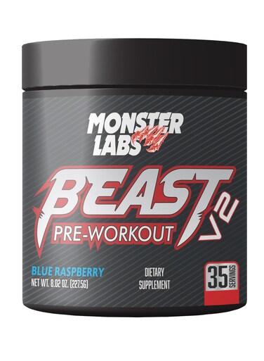 Monster Labs Beast V2, Pre Workout, 35 Servings (Blue Raspberry)