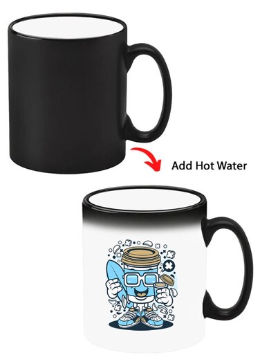 Color Changing Heat Sensitive Ceramic Mug, Image Revealed When HOT Liquid is Added! Coffee can