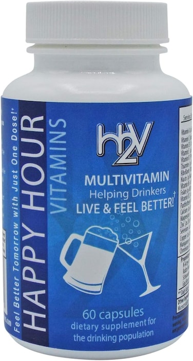 Happy Hour Vitamins Bottle - Multivitamin Formulated for Better Mornings &ndash; Live &amp; Feel Better with Milk Thistle, Prickly Pear Cactus, B &amp; C Vitamins, &amp; More- 30 Servings