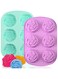 VELEGO 6 Cavity Silicone Candy Molds 2PCS Rose Flower Non Stick Silicone Molds for Chocolate Ice Cube Cookie Cupcake Jello Baking Molds