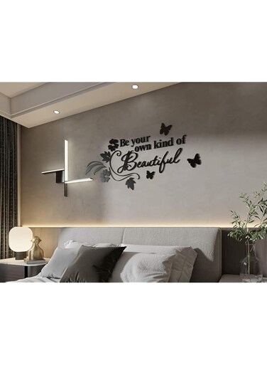 BPA Kinhshion English Phrases 3D DIY Beautiful Wall Stickers, Bedroom and Living Room Dressing Table Background Decoration, The only Valentine's Day Gift (Black 41.5 inches x 20 inches)