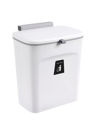 Cabinet Door Hanging Trash Can with Lid &acirc;&euro;&ldquo; No Drill Installation, Space-Saving Kitchen Waste Bin, Easy to Clean, Ideal for Apartments