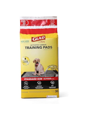 Glad for Pets Black Charcoal Puppy Pads   Puppy Potty Training Pads That ABSORB &amp; NEUTRALIZE Urine Instantly   New &amp; Improved Quality 30 Count FF8652
