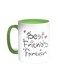 Best Friends Forever Printed Coffee Mug Green/White