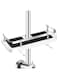 Linkidea Direct Shower Caddy Shelf for Slide Bar, Bathroom Shower Rack Organizer Sponge Soap Holder for Shampoo Soap, with Stainless Steel Guardrail, Adjustable Shower Shelves with Hanging Hook